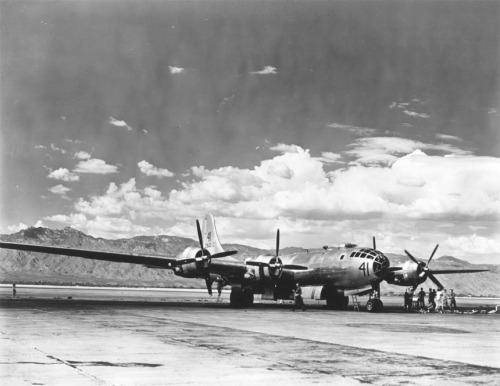 The 580th AIr Resupply and Communication Wing made use of specially modified B-29s to conduct parachute training.  These aircraft were converted from bombers like the one shown here.