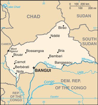 Map of Central Africa Republic