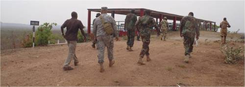 US and Nigerian military personnel at the Kontagora Grandstand and Impact/Maneuver Area at the Nigerian Army Training Center