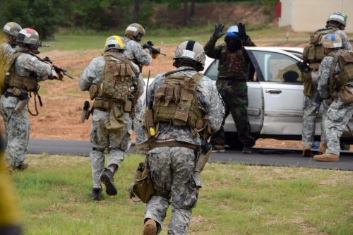 US Special Forces "interdict a target vehicle" during training at the John F. Kennedy Special Warfare Center and School at Fort Bragg, North Carolina in 2012.